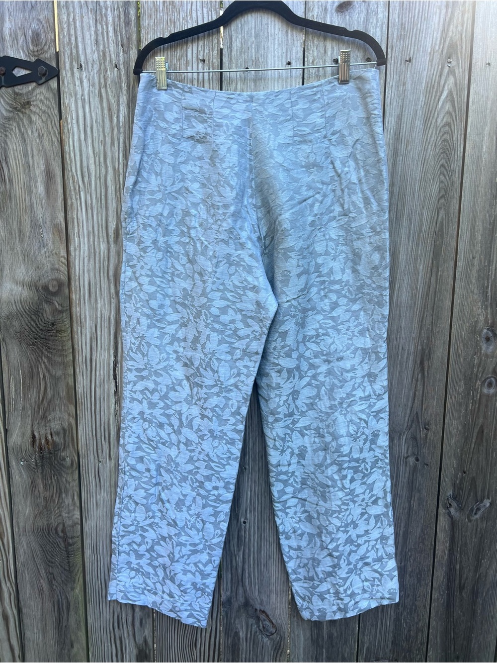 SIGRID OLSEN light-blue floral linen silk-blend dressy Pants Women’s 8 - Picture 6 of 7